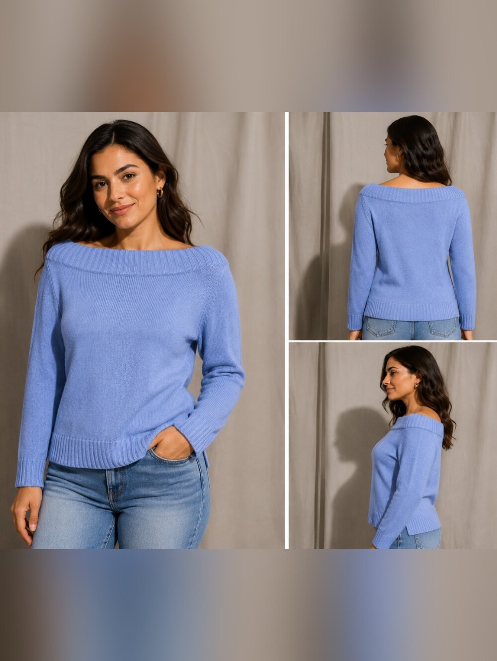 🍈 Lauren Ralph Lauren Size Large Blue Cable Knit Sweater